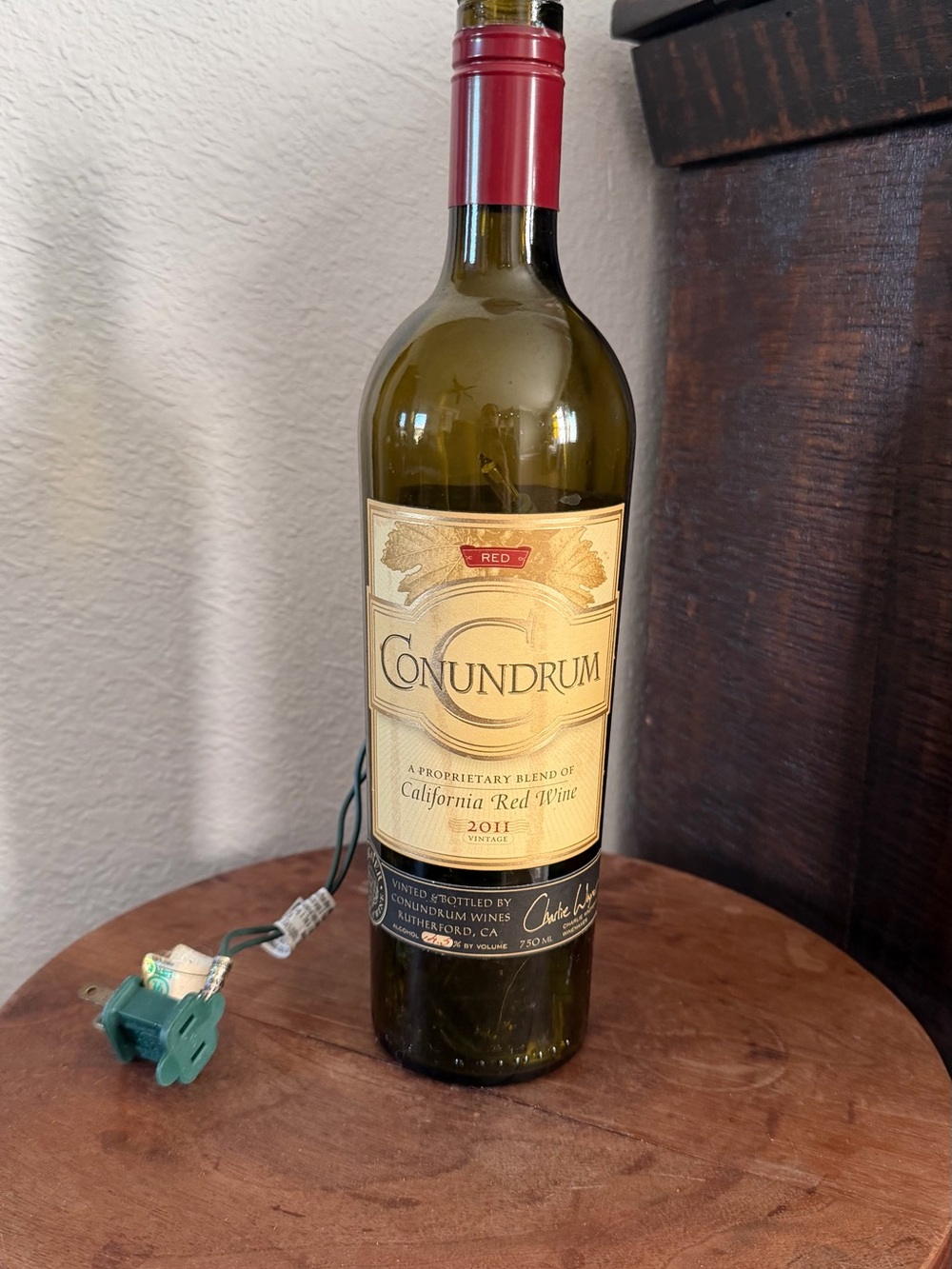 Red Wine Bottle Decorative Accent - Red